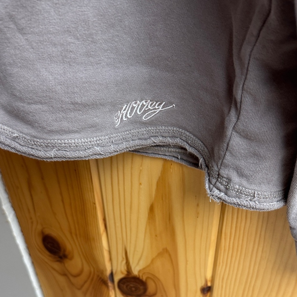 Hooey Taupe Crewneck Sweatshirt with Colorblock Sleeve Accents - Picture 3 of 9